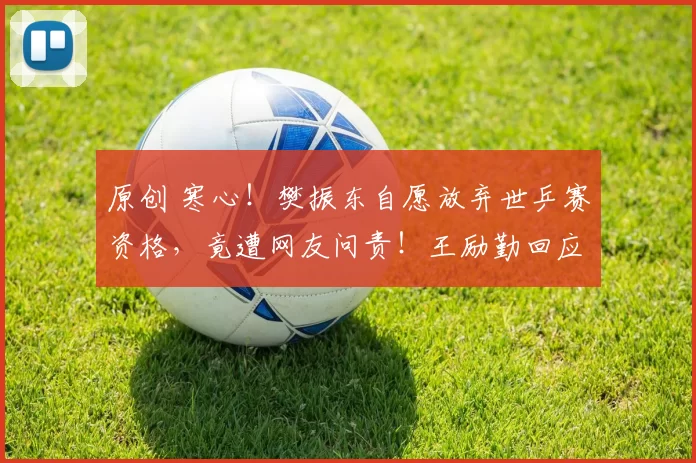 原创 寒心！樊振东自愿放弃世乒赛资格，竟遭网友问责！王励勤回应暖心